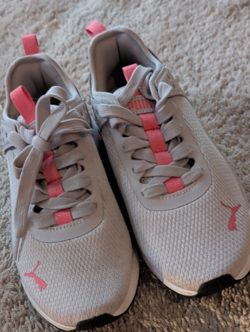 Puma Gray and Pink Women's Athletic Sneakers